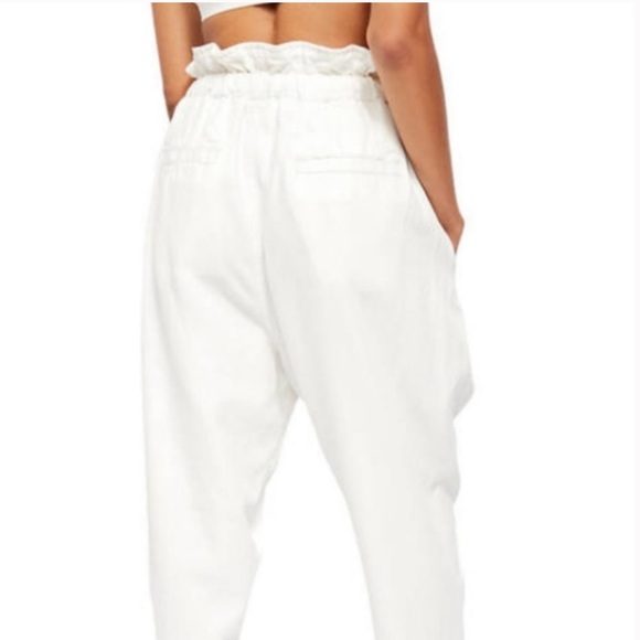 Free People Margate High Rise Paper Bag Waist Crop Trousers M - Picture 3 of 15